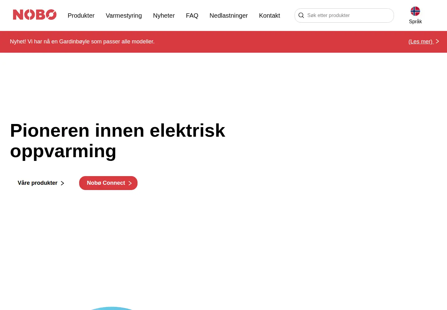 Captured homepage of nobo.no in the current scan