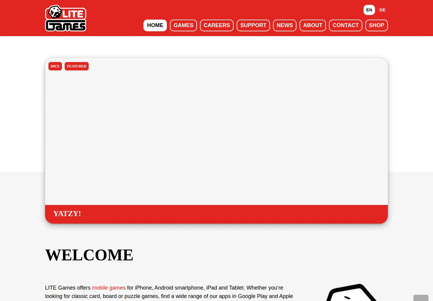 Captured homepage of lite.games in the current scan