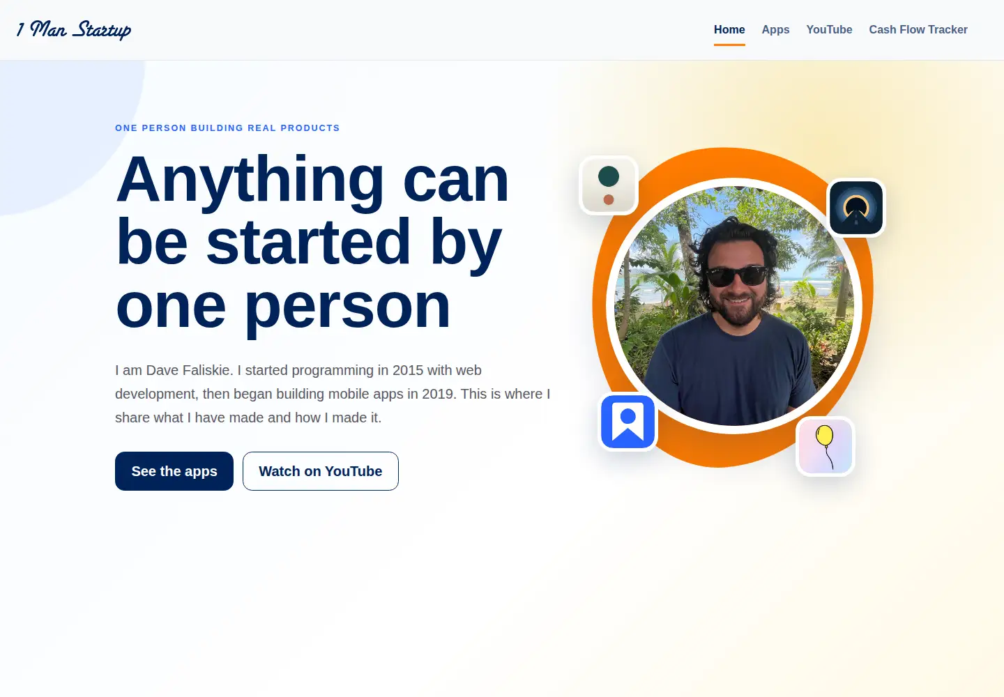 Captured homepage of 1manstartup.com in the current scan