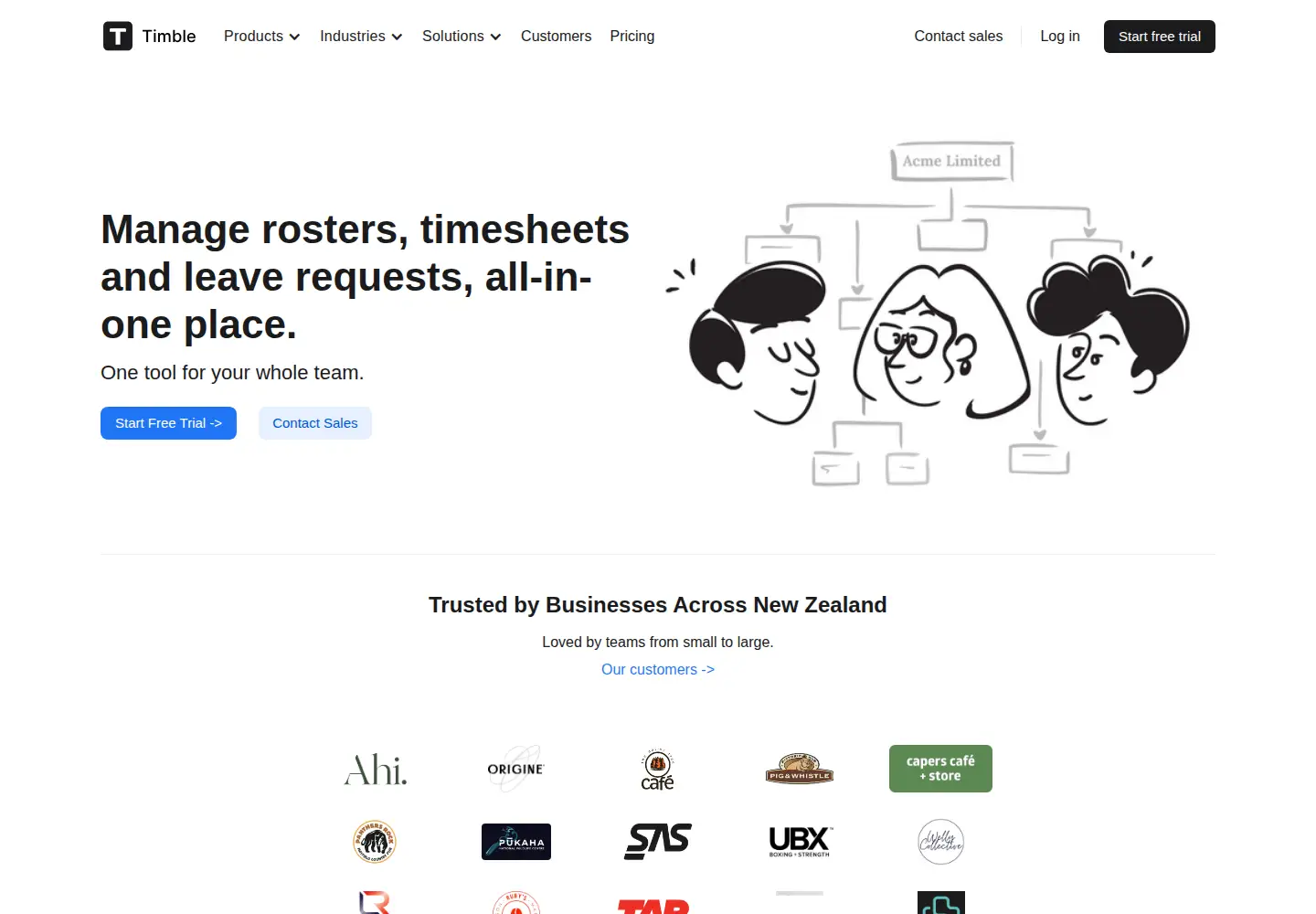 Screenshot of timble.co.nz