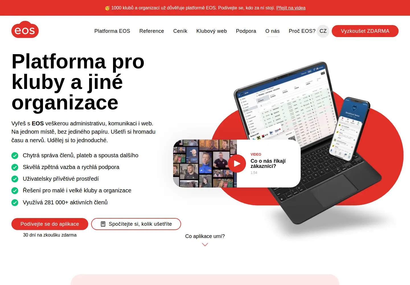 Screenshot of eos.cz