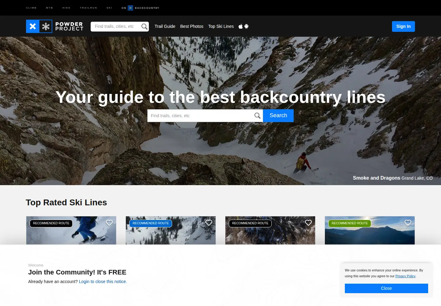Screenshot of powderproject.com