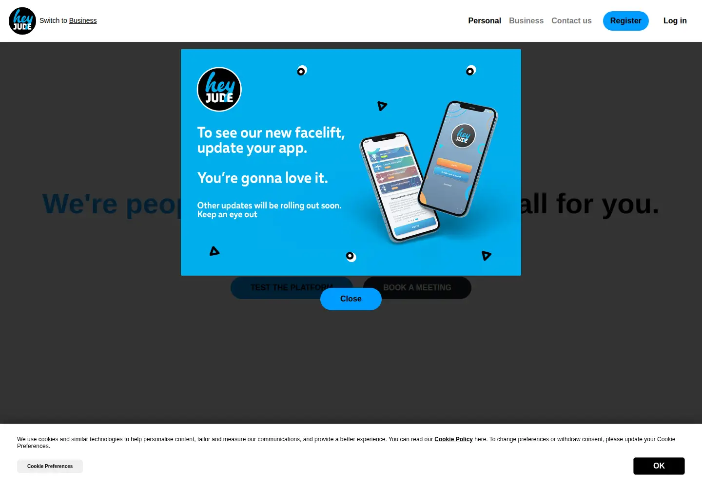 Screenshot of heyjudeapp.com