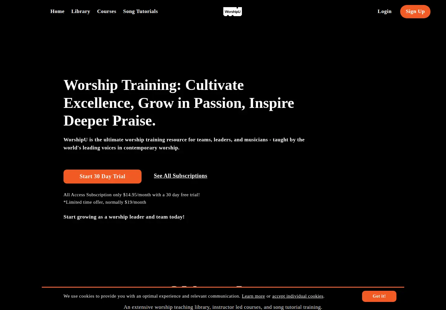 Screenshot of worshipu.com