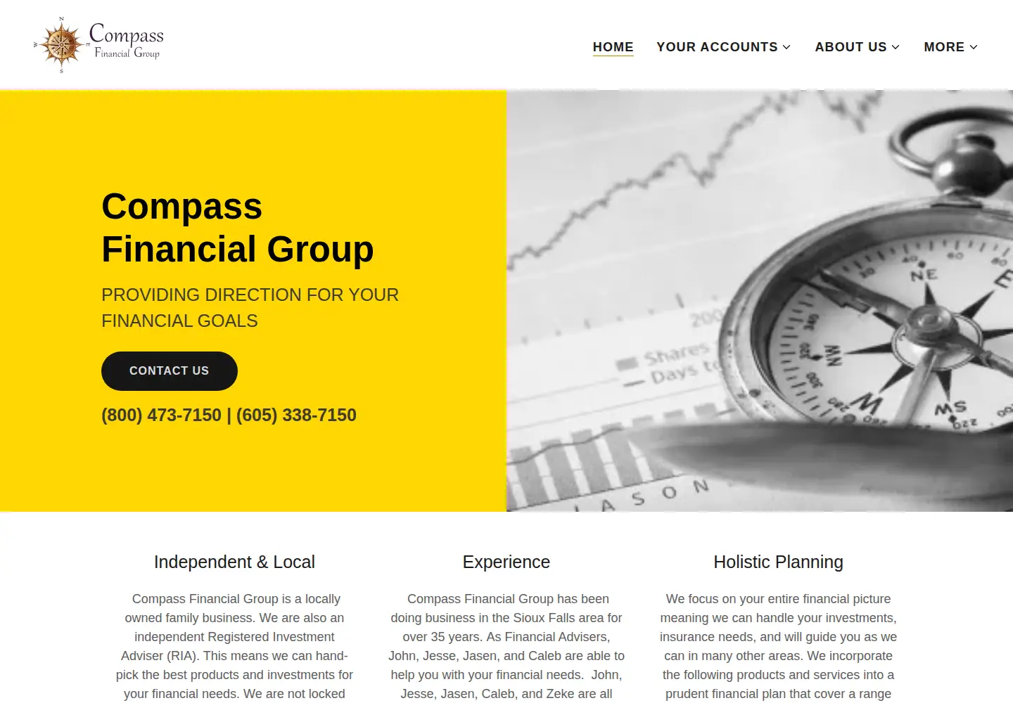 Captured homepage of compassfin.net in the current scan