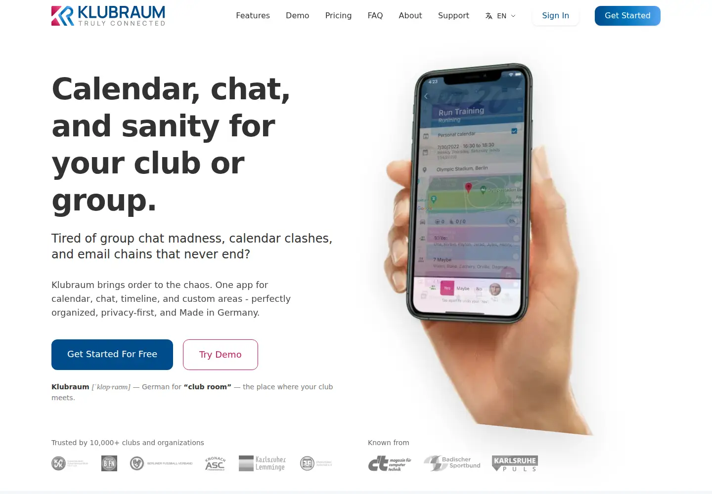 Screenshot of klubraum.com