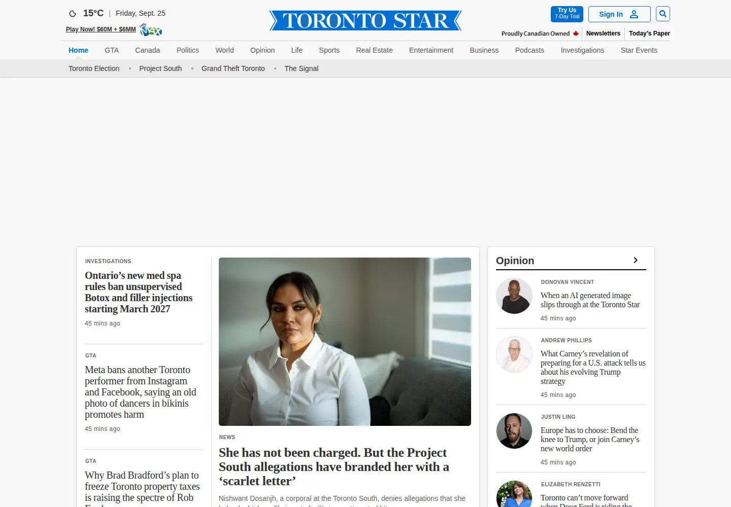 Screenshot of thestar.com
