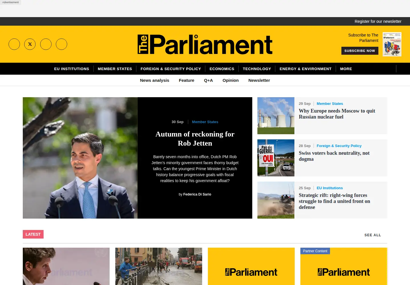 Screenshot of theparliamentmagazine.eu