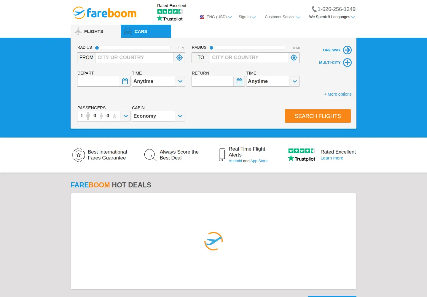 Screenshot of fareboom.com