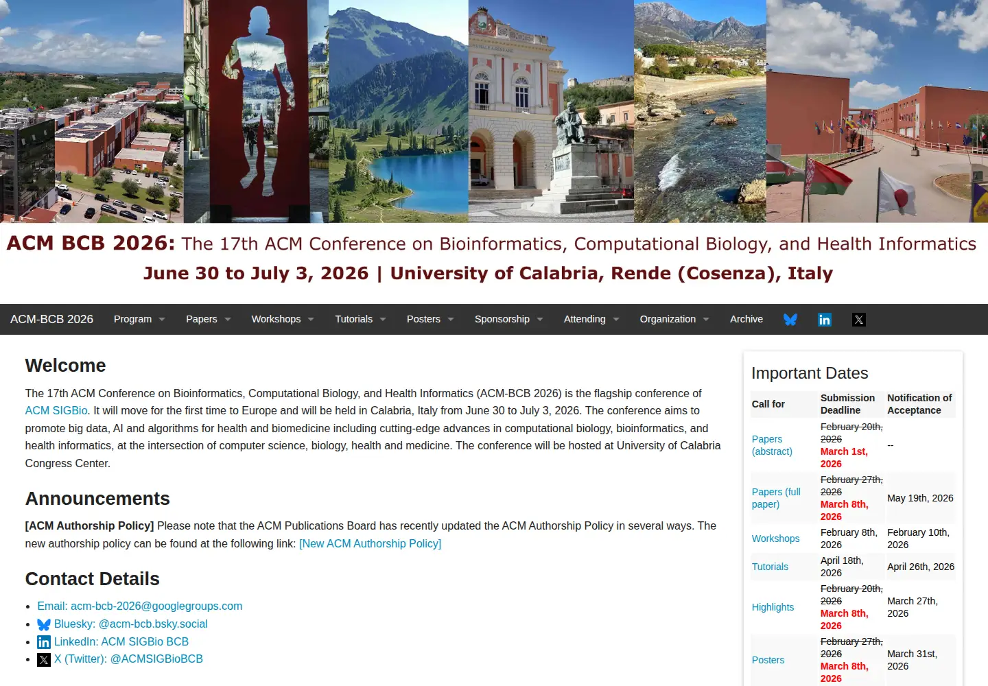 Screenshot of acm-bcb.org
