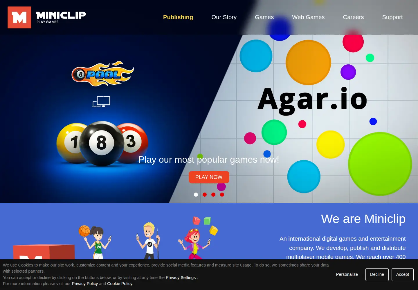 Screenshot of miniclip.com