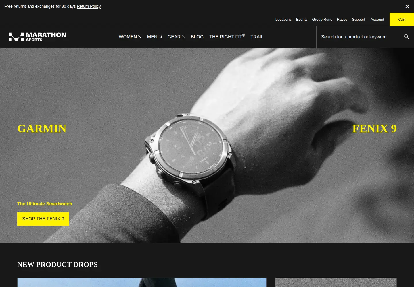Screenshot of marathonsports.com
