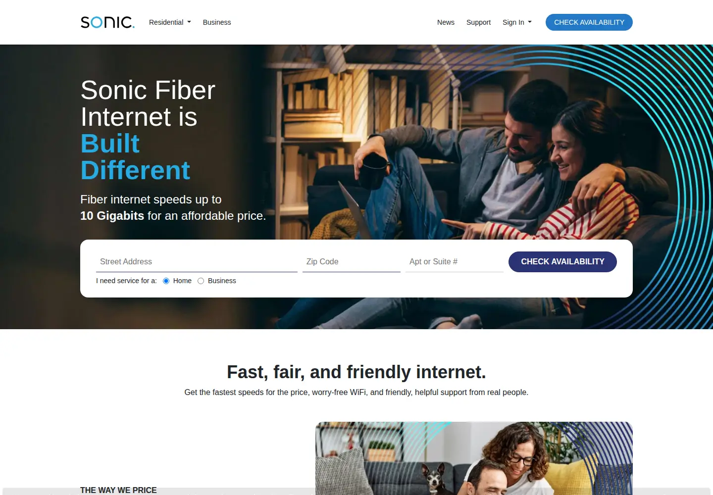Screenshot of sonic.net