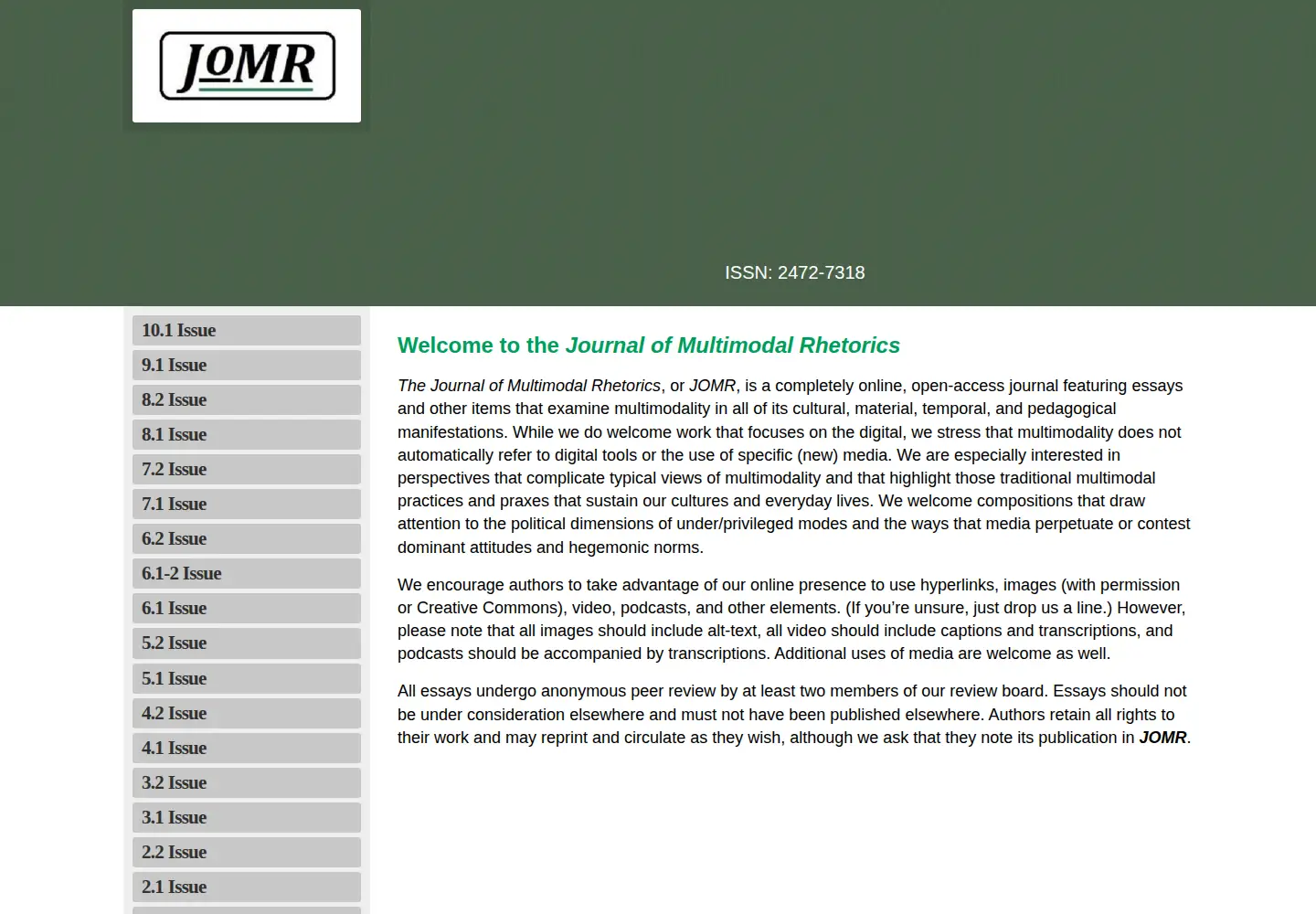 Screenshot of journalofmultimodalrhetorics.com