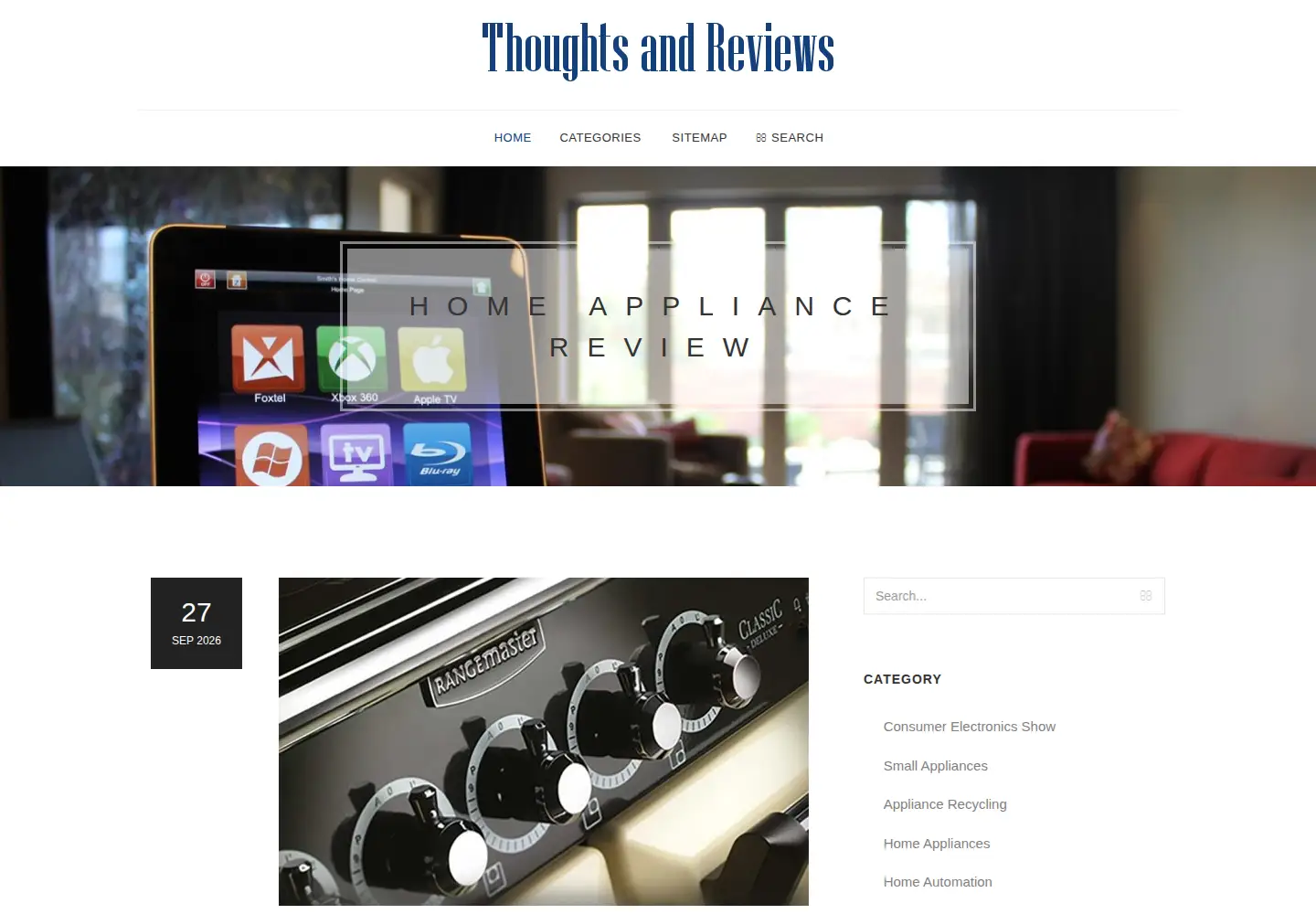 Captured homepage of thoughtsandreviews.com in the current scan