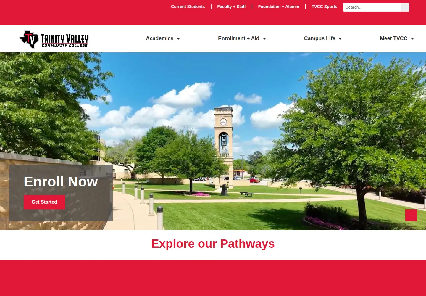 Captured homepage of tvcc.edu in the current scan