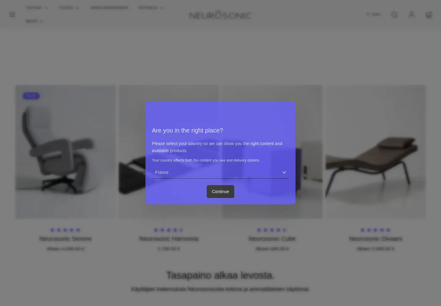 Captured homepage of neurosonic.fi in the current scan
