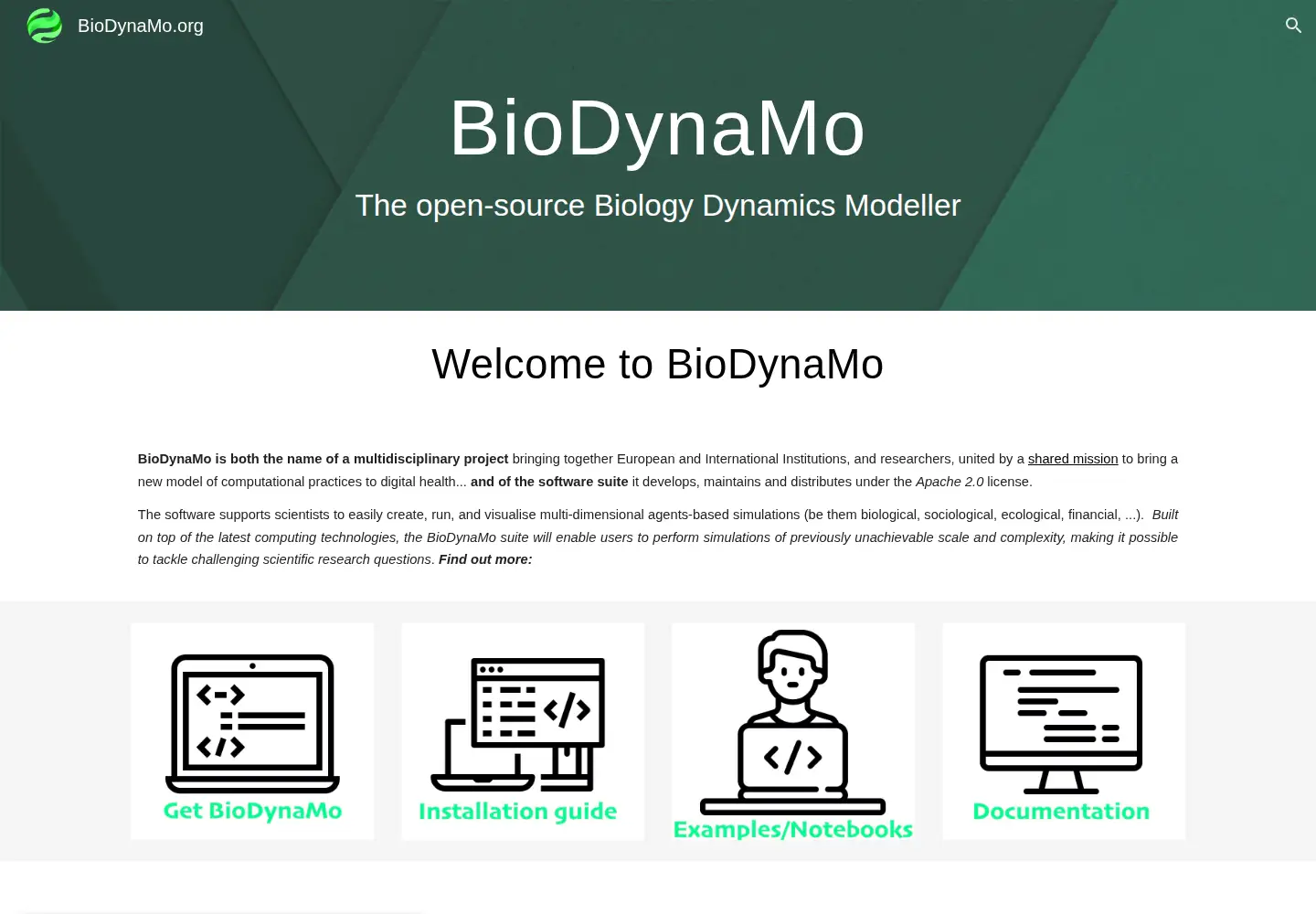 Screenshot of biodynamo.org