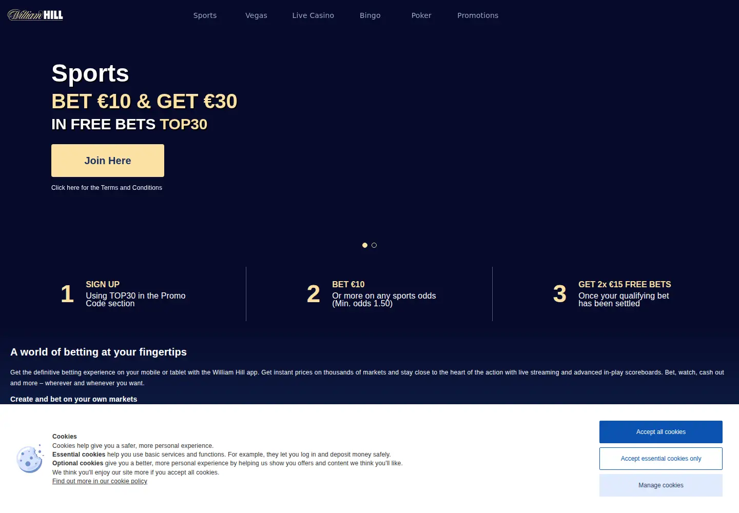 Screenshot of williamhill.com