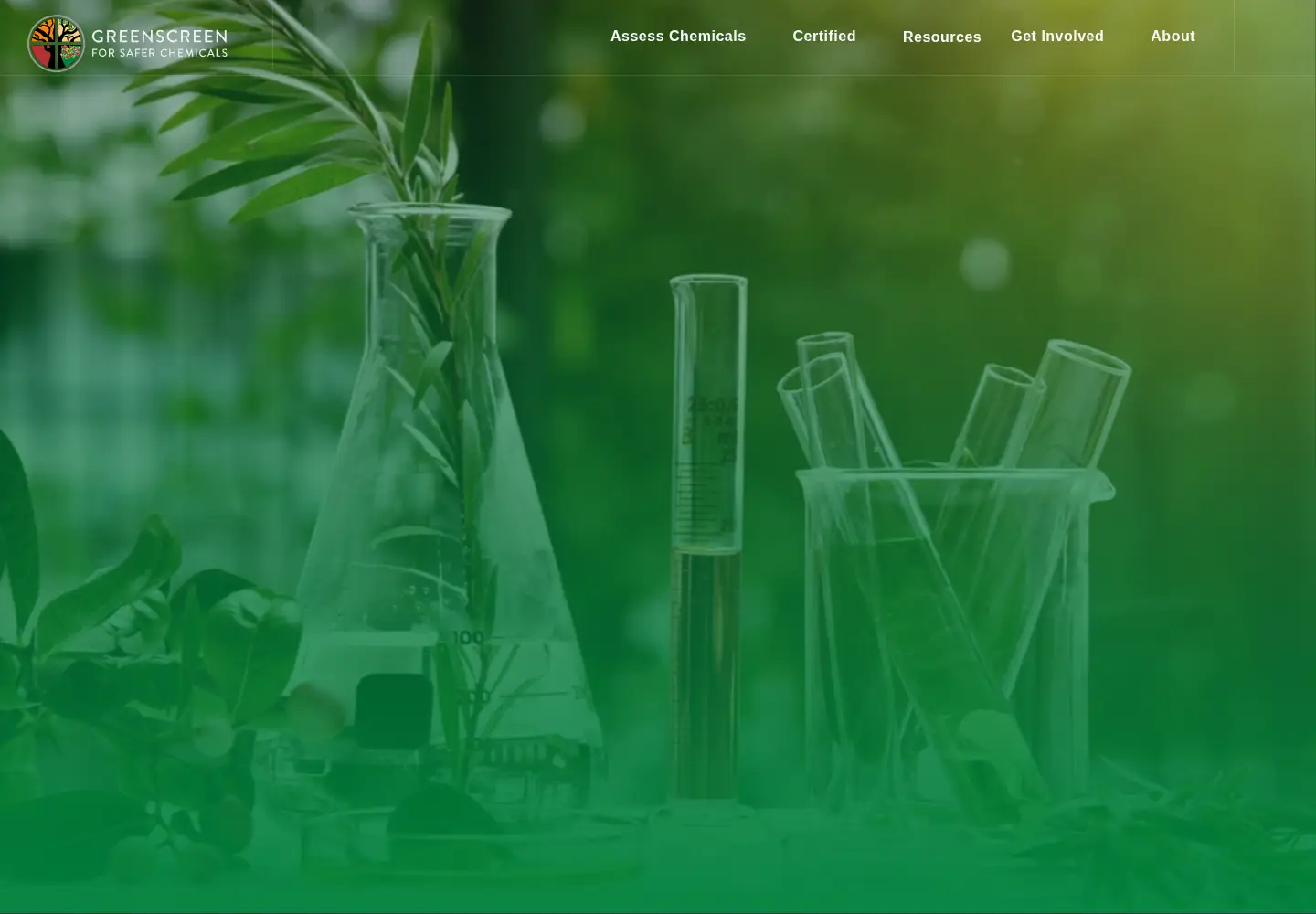 Screenshot of greenscreenchemicals.org