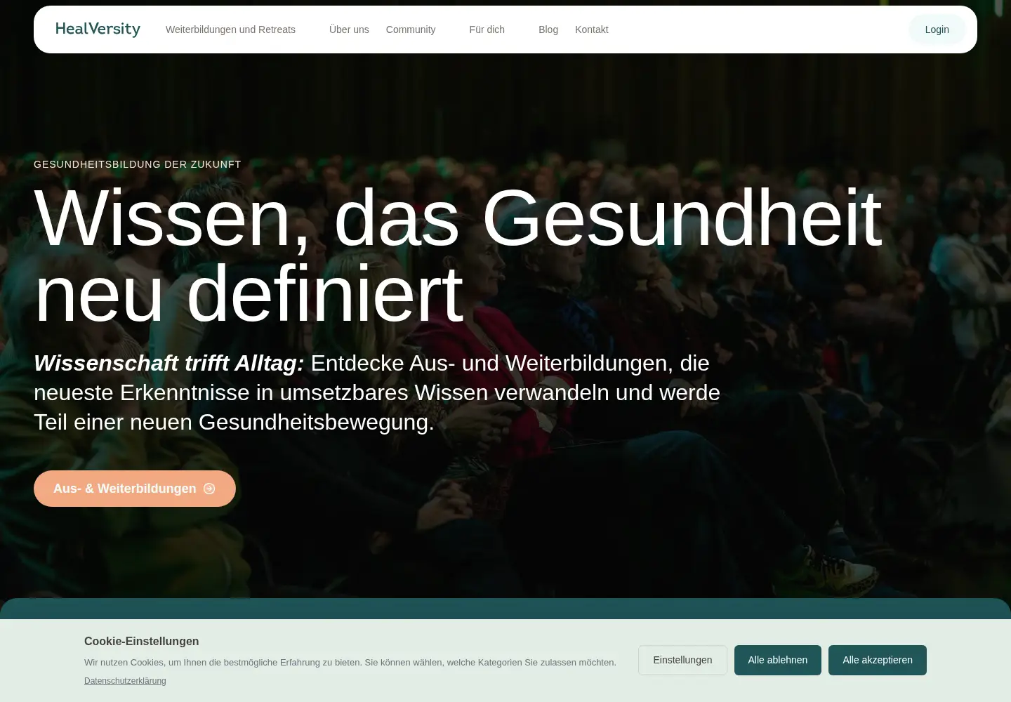 Screenshot of healversity.com