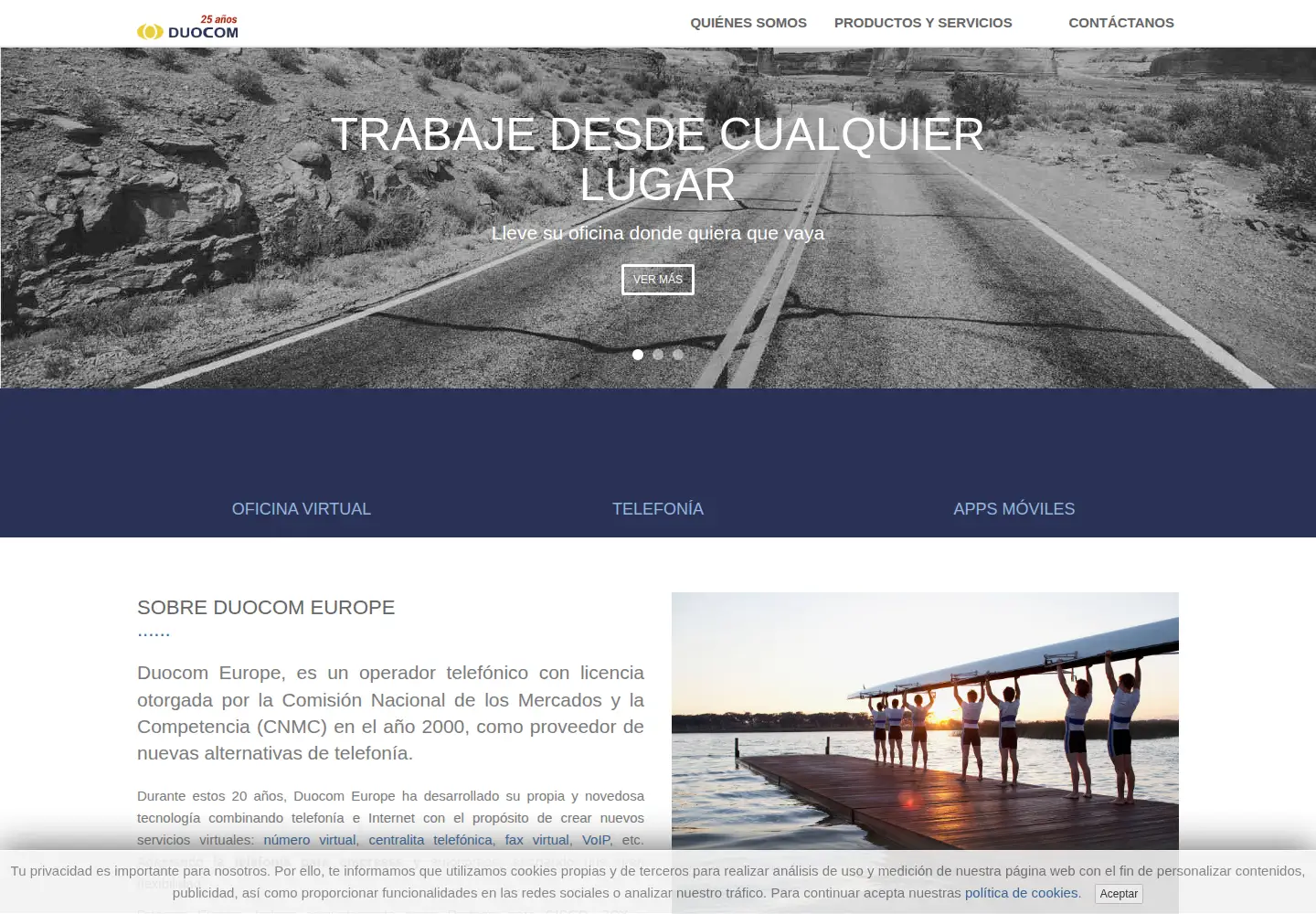 Captured homepage of duocom.es in the current scan