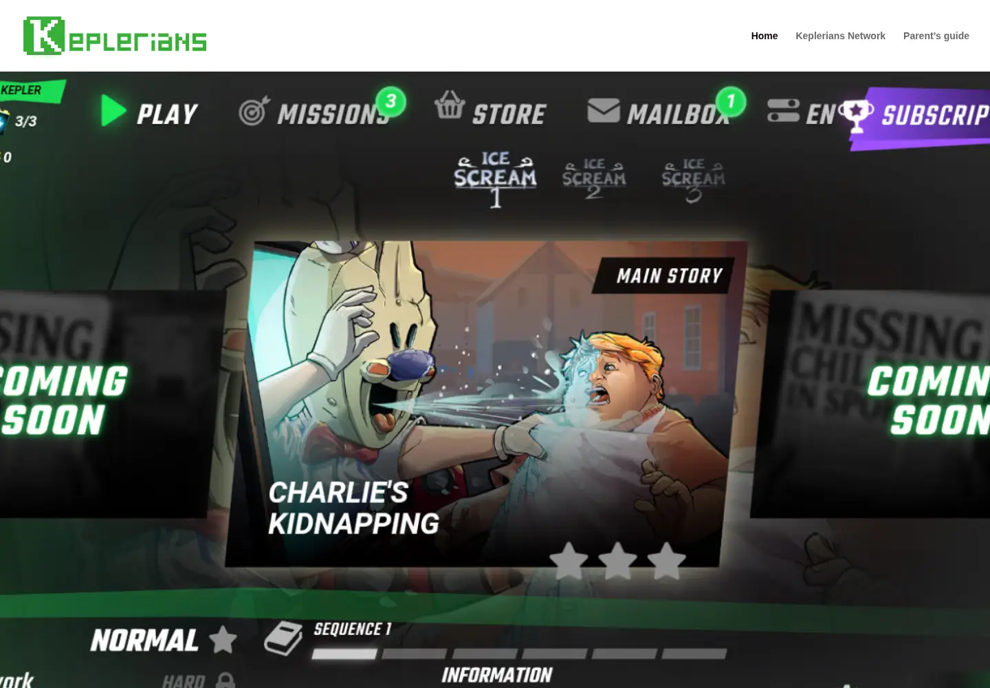 Captured homepage of keplerians.com in the current scan