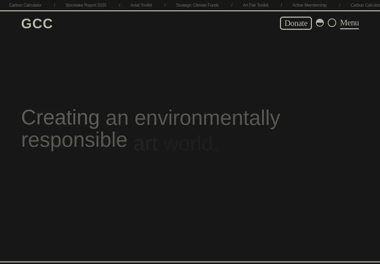 Screenshot of galleryclimatecoalition.org
