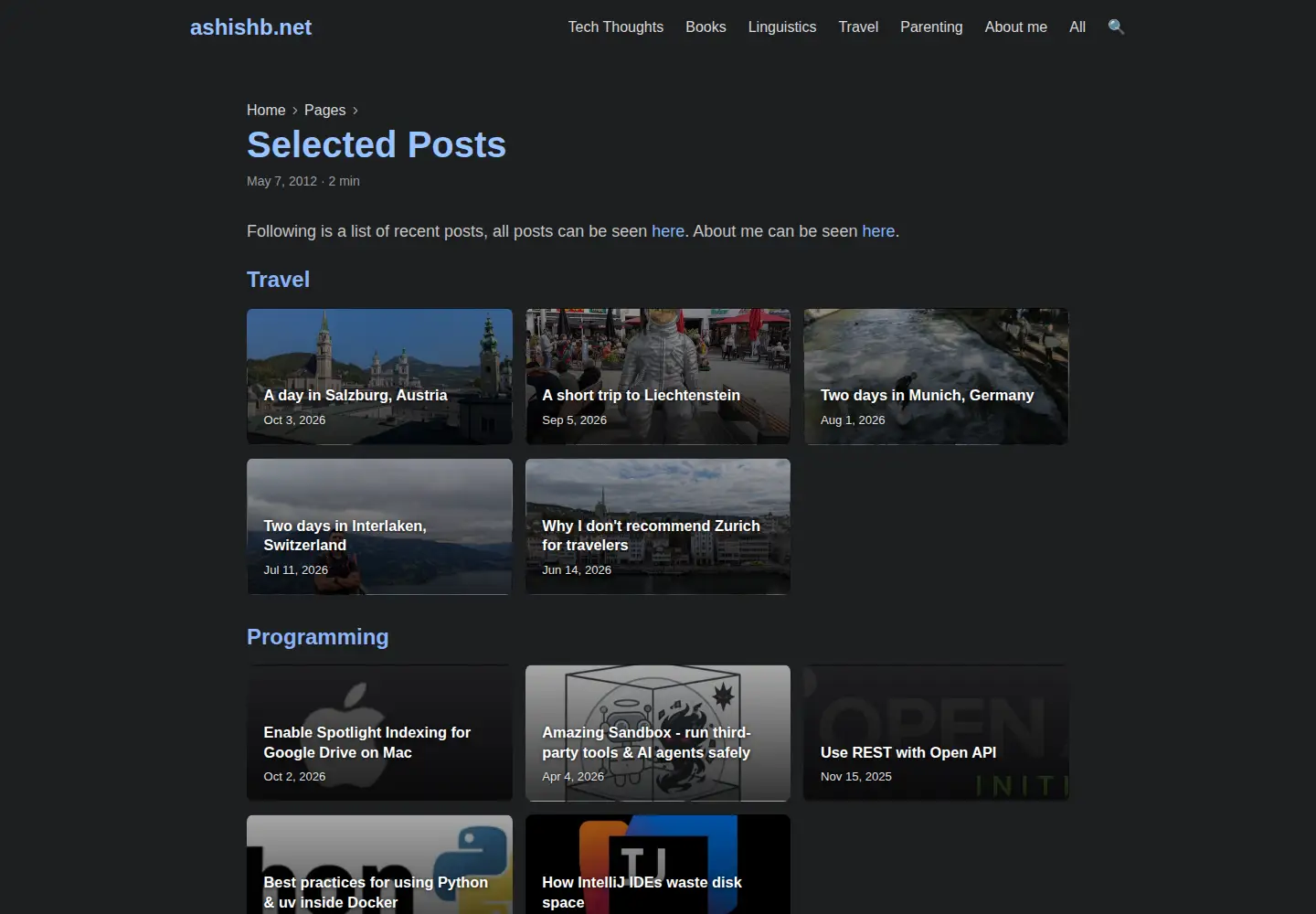 Screenshot of ashishb.net