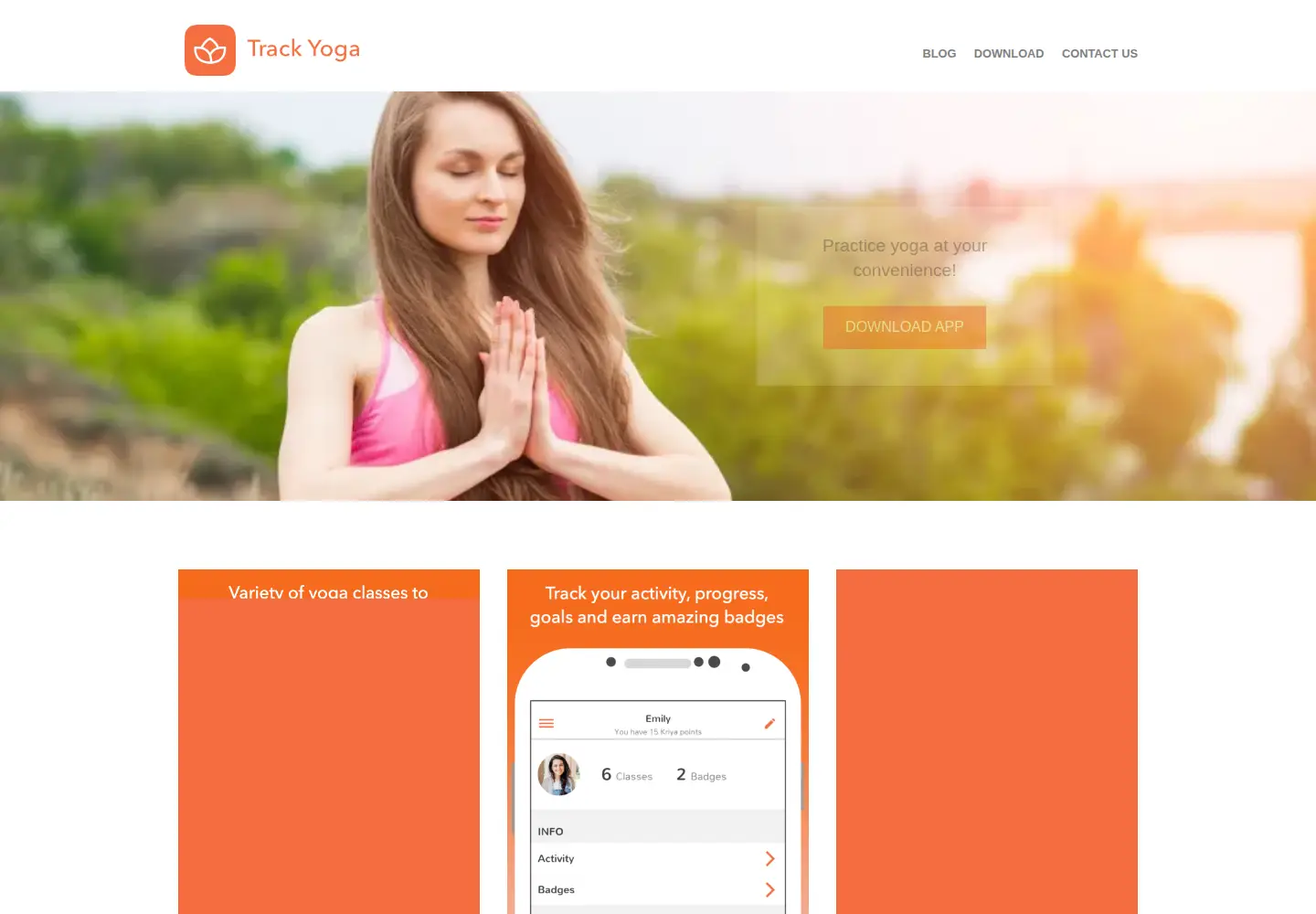Screenshot of trackyoga.app
