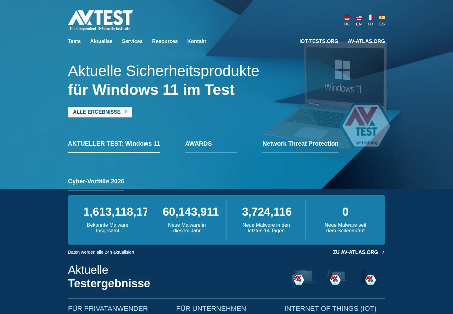 Screenshot of av-test.org