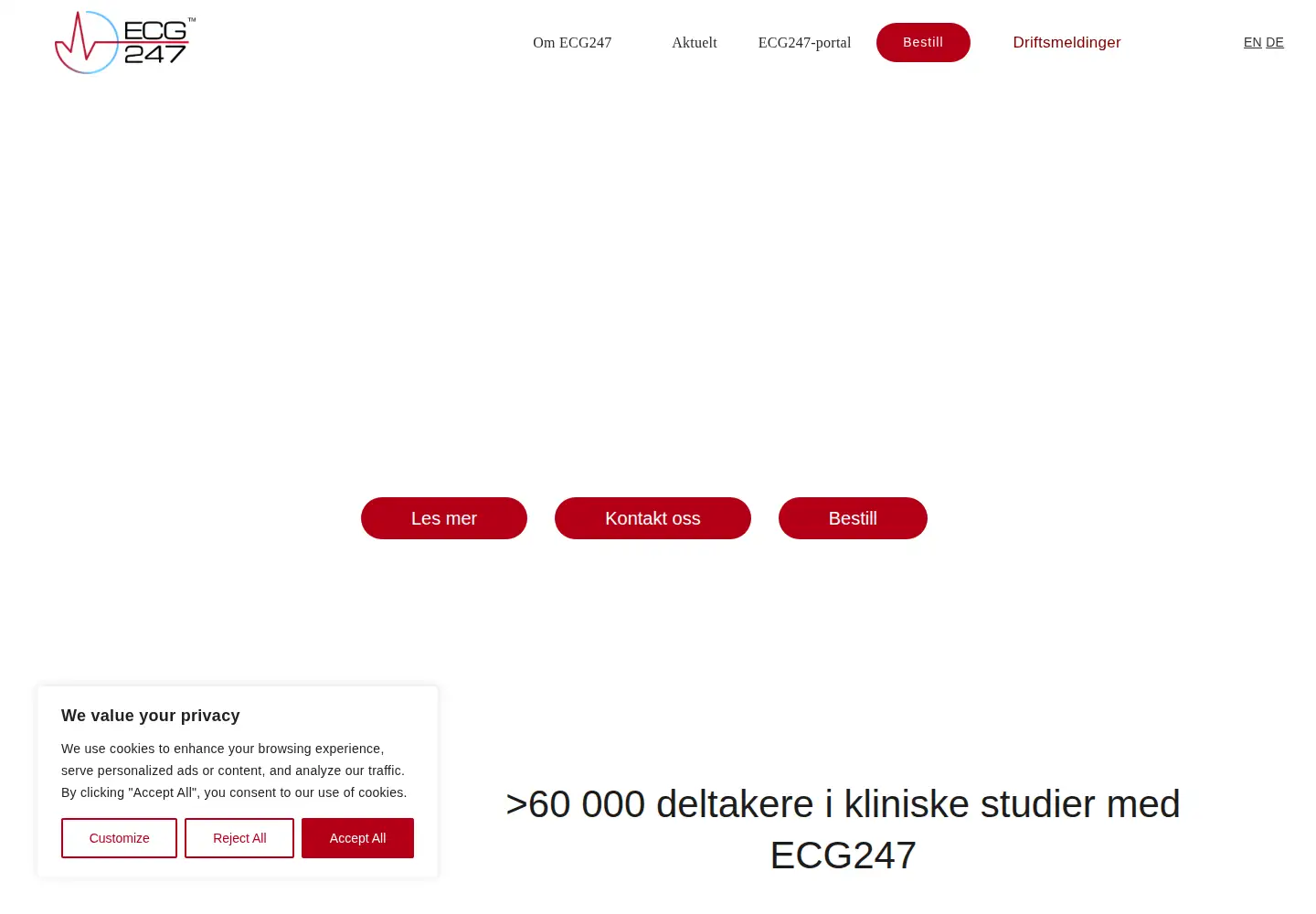 Captured homepage of ecg247.com in the current scan