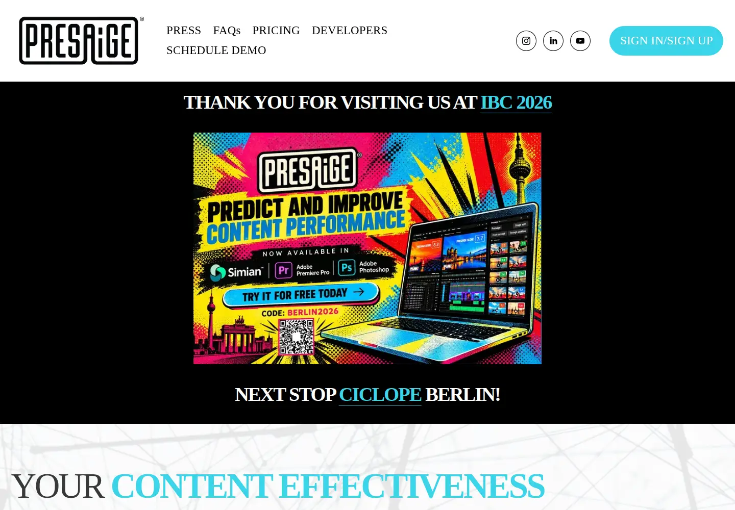 Screenshot of presaige.ai
