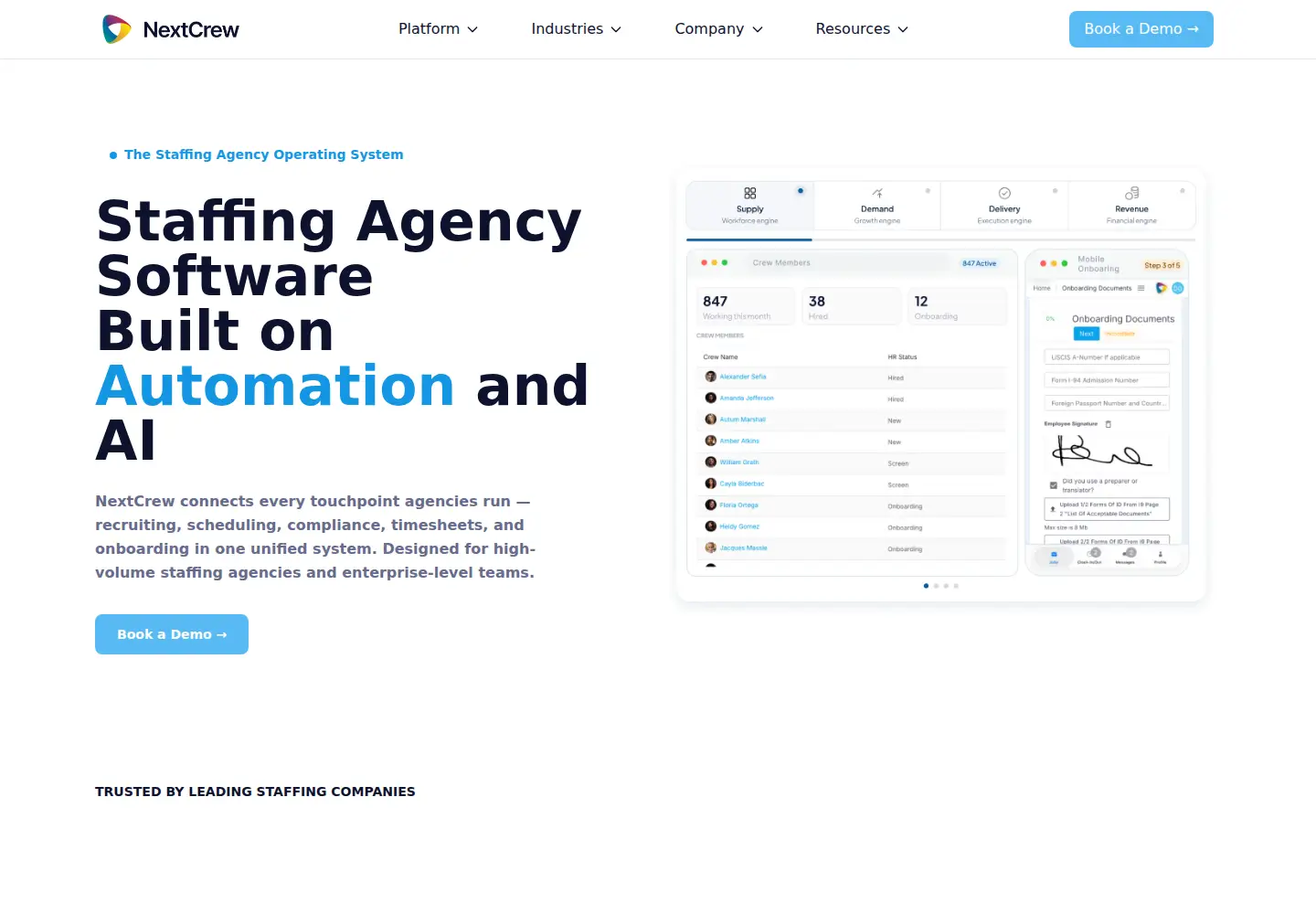Screenshot of nextcrew.com
