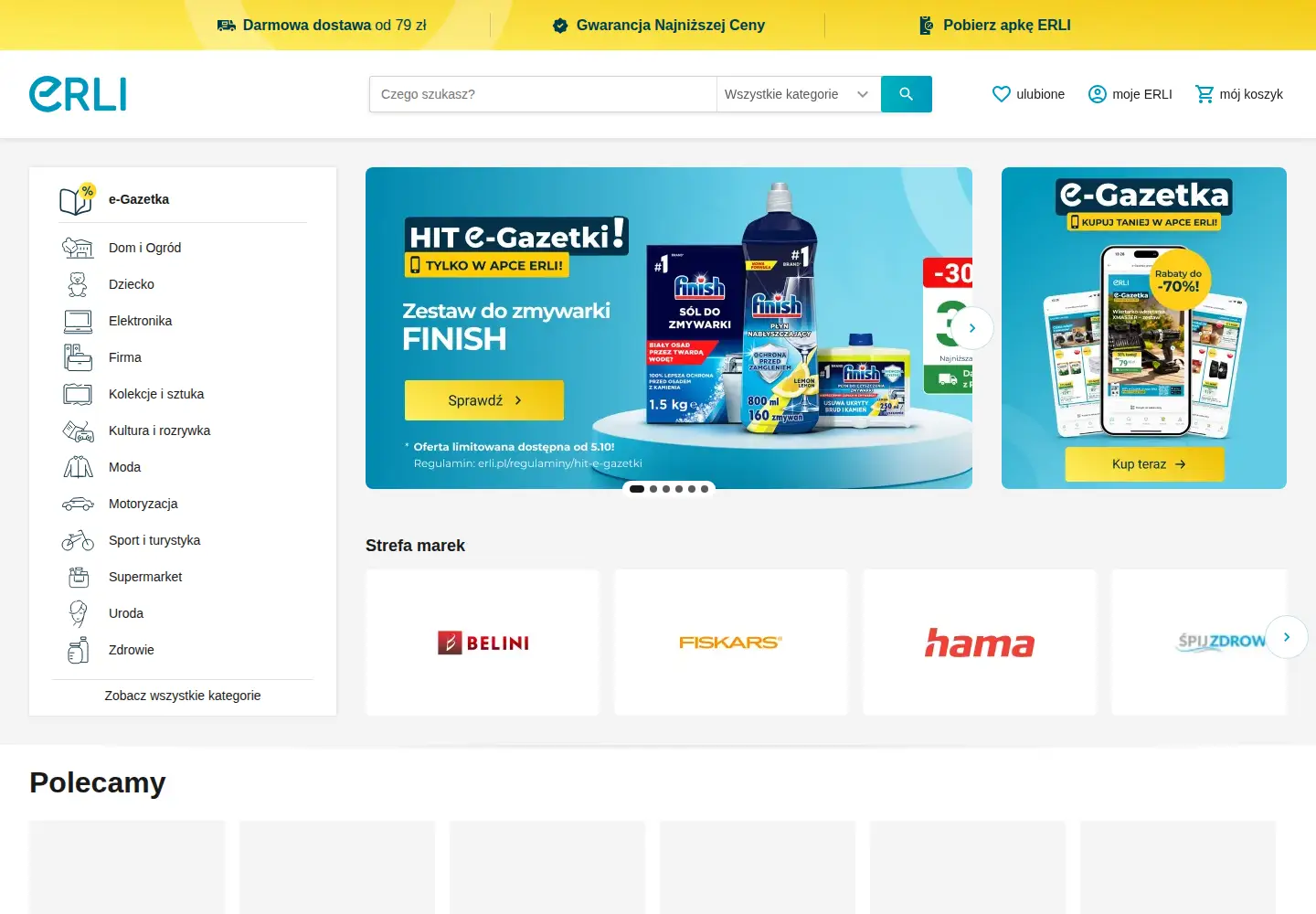 Captured homepage of erli.pl in the current scan