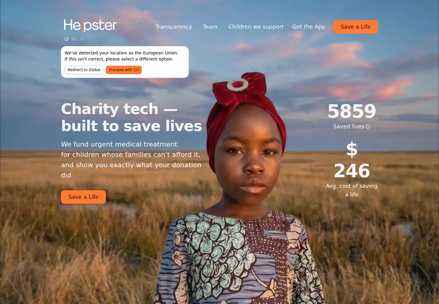 Screenshot of helpstercharity.org