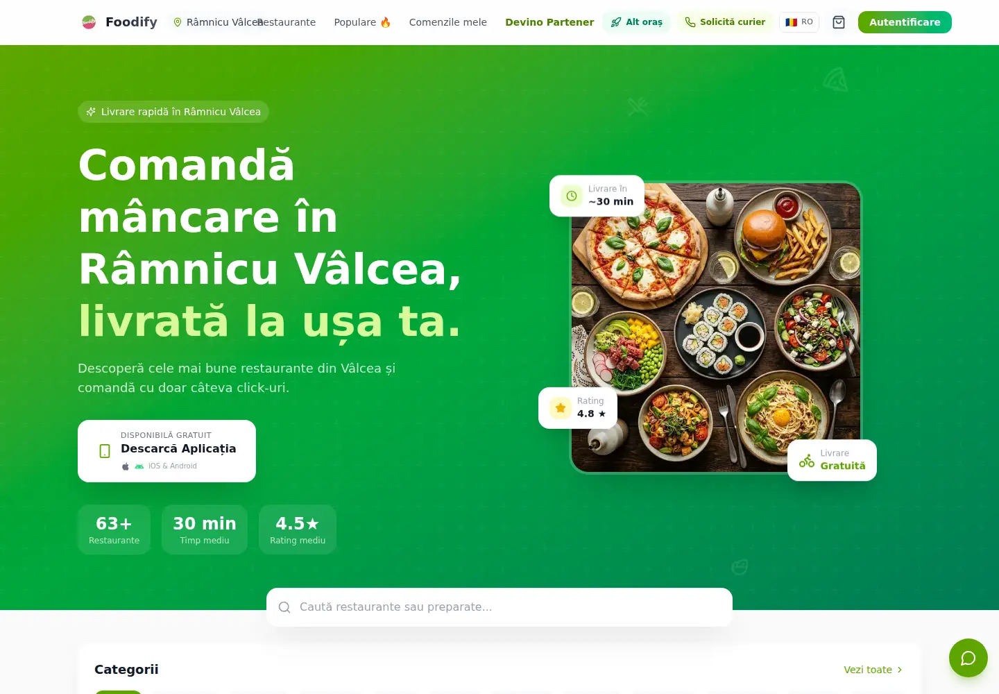 Screenshot of foodify.ro