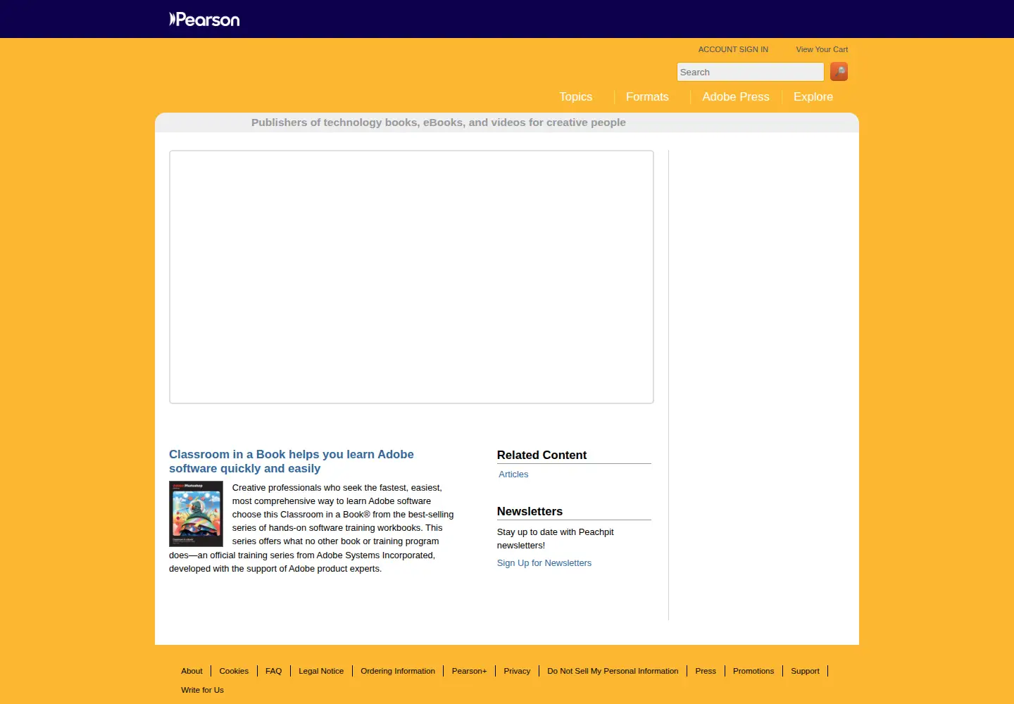 Screenshot of peachpit.com