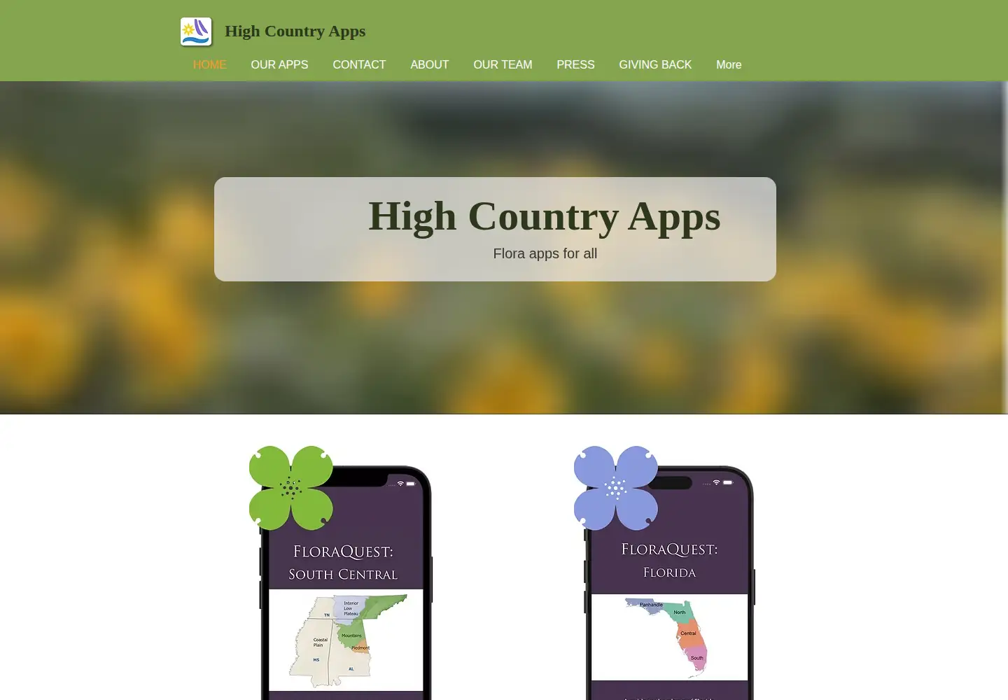 Captured homepage of highcountryapps.com in the current scan