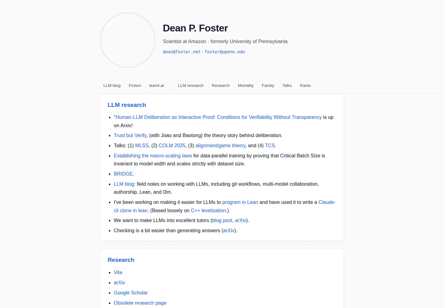 Captured homepage of deanfoster.net in the current scan