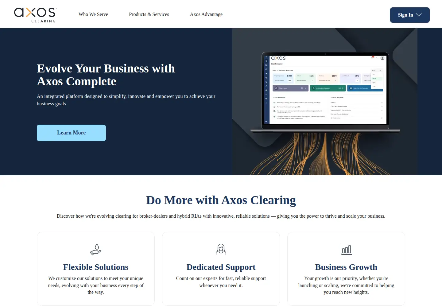 Screenshot of axosclearing.com