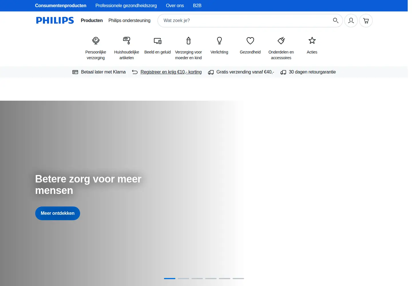 Screenshot of philips.nl