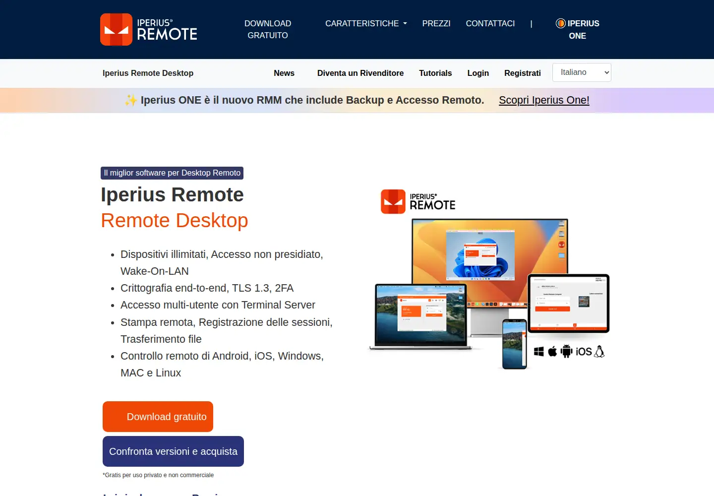 Screenshot of iperiusremote.it