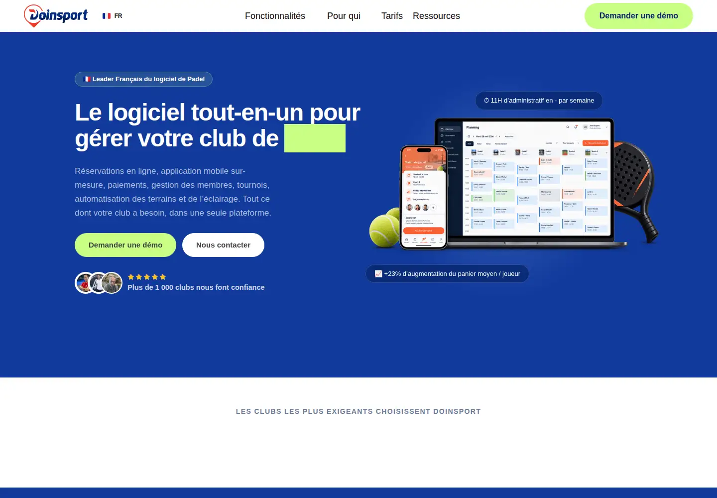 Screenshot of doinsport.com