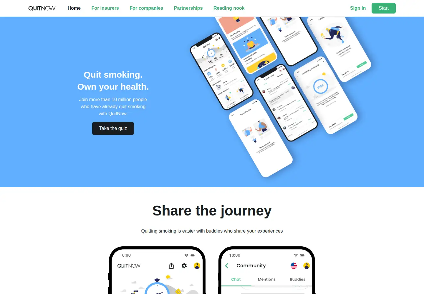 Screenshot of quitnow.app