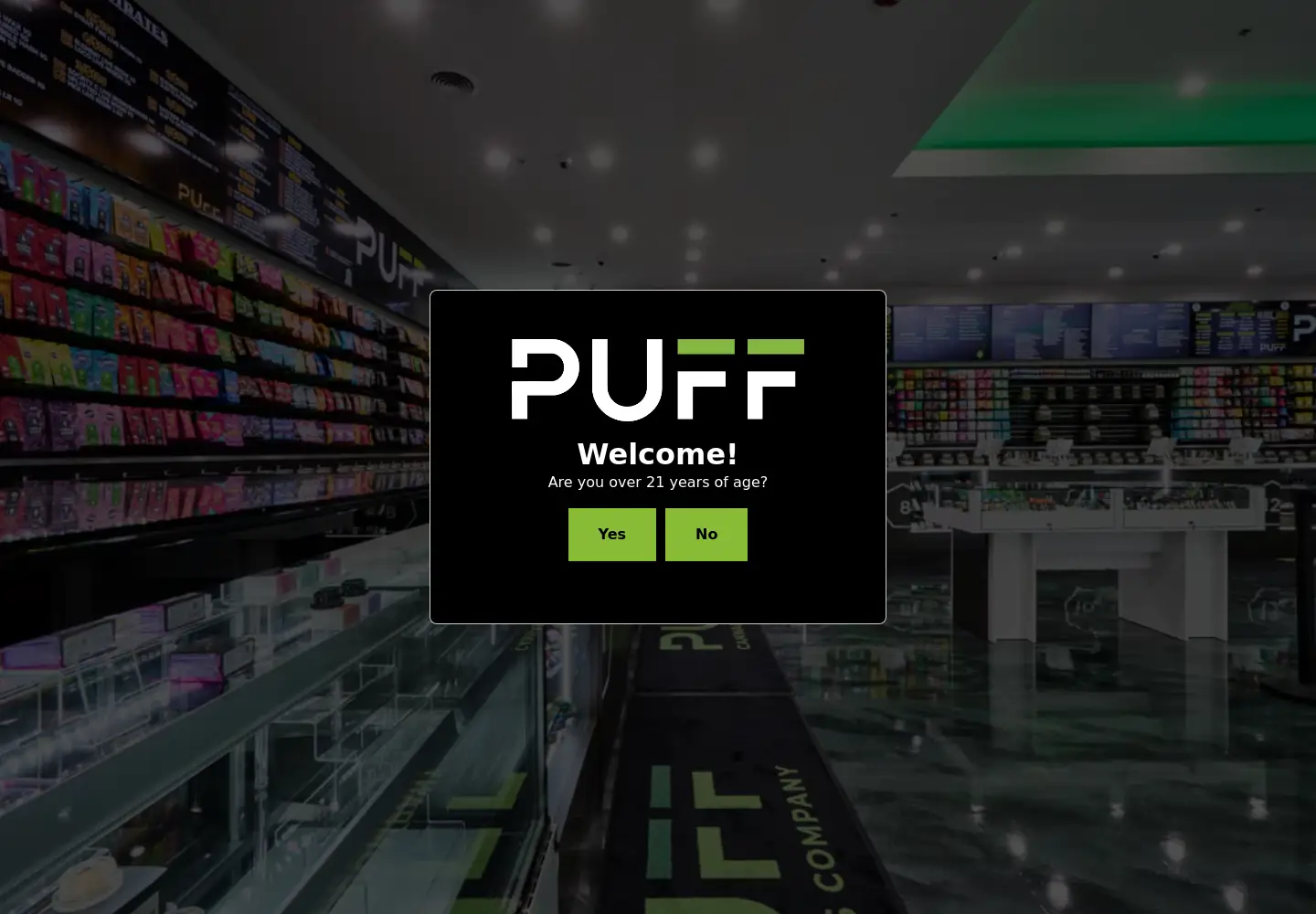 Screenshot of shoppuff.com