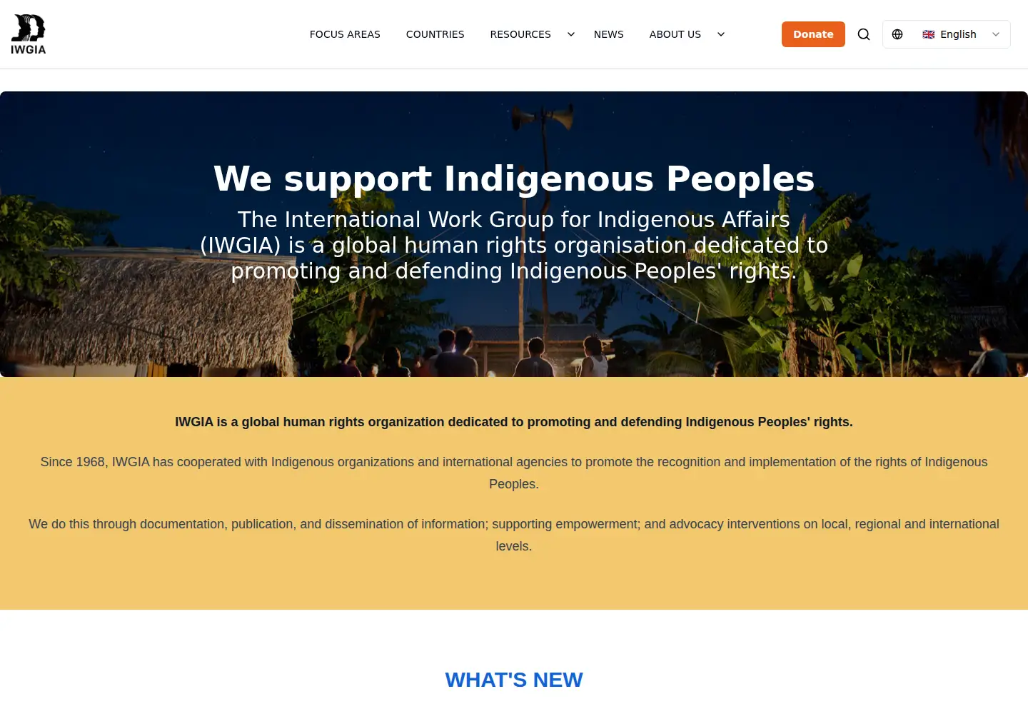 Screenshot of iwgia.org
