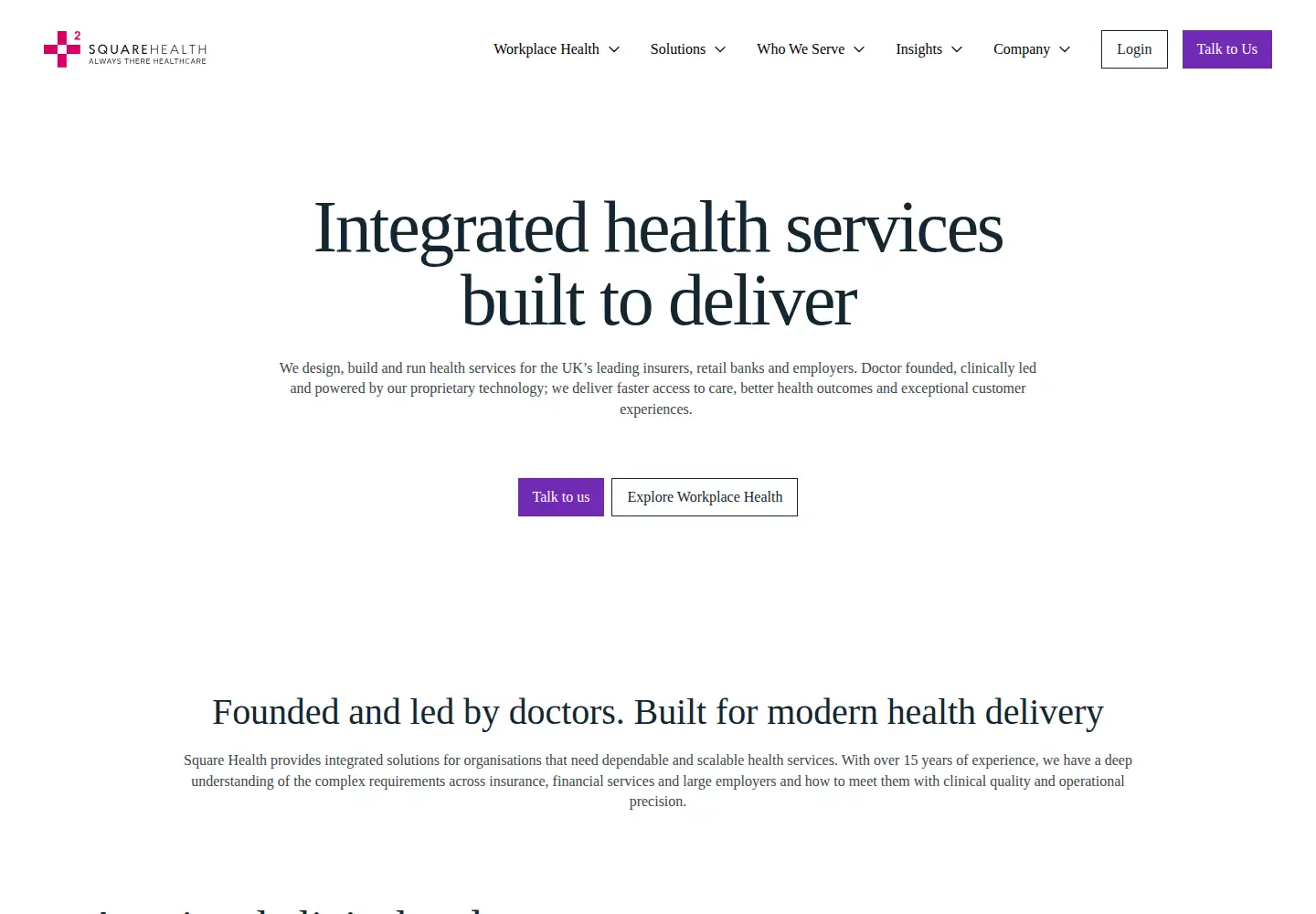 Captured homepage of squarehealth.com in the current scan
