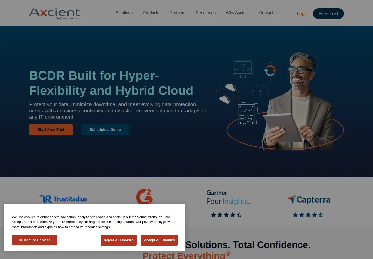 Screenshot of axcient.com