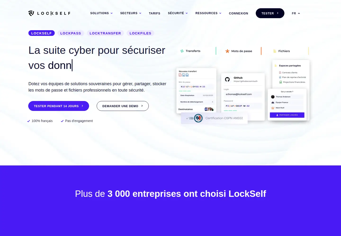 Captured homepage of lockself.com in the current scan